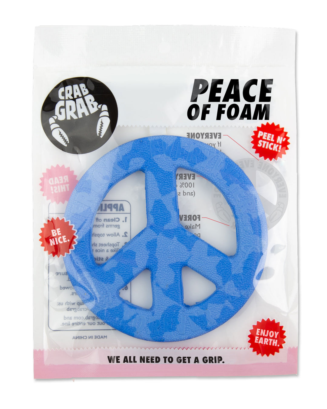 Crab Grab Peace of Foam Stomp Pad Blue Swirl