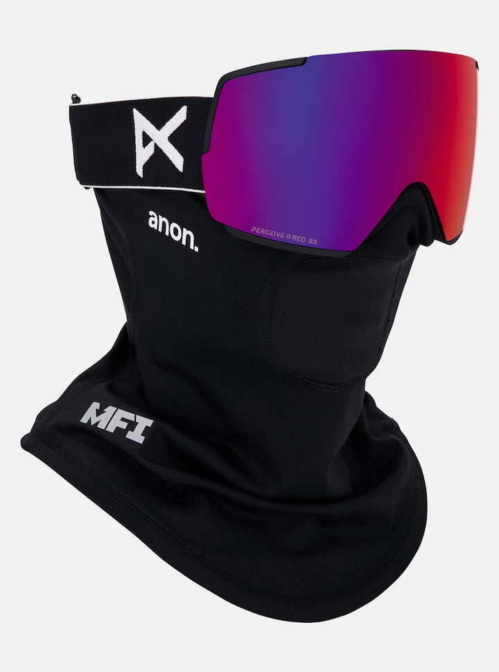 Anon M5 Goggles + Bonus Lens + MFI® Face Mask - Black + Perceive Sunny Red
