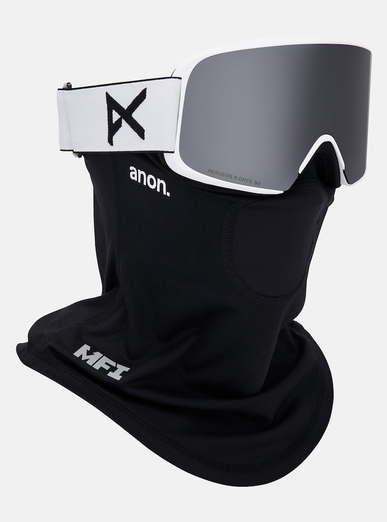 Anon M6 Goggles + Bonus Lens + MFI® Face Mask - White + Perceive Sunny Onyx