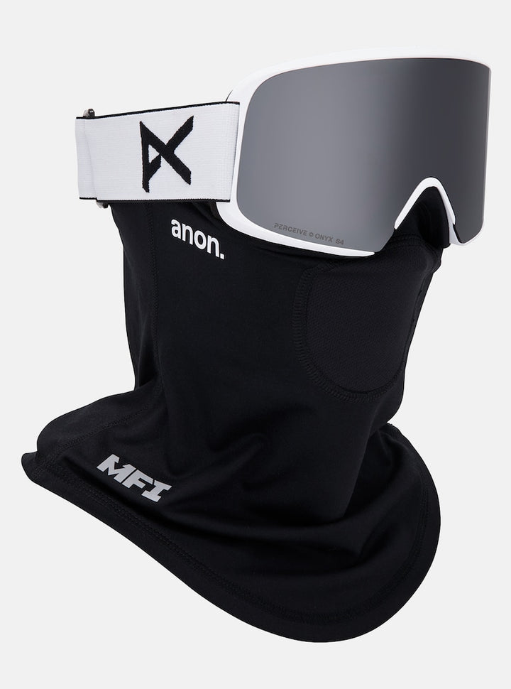 Anon M6 Goggles + Bonus Lens + MFI® Face Mask - White + Perceive Sunny Onyx