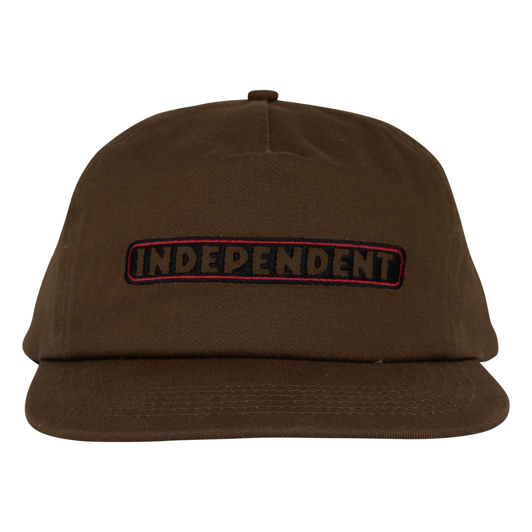 Independent Bar Logo Unstructured Snapback Hat - Dark Chocolate