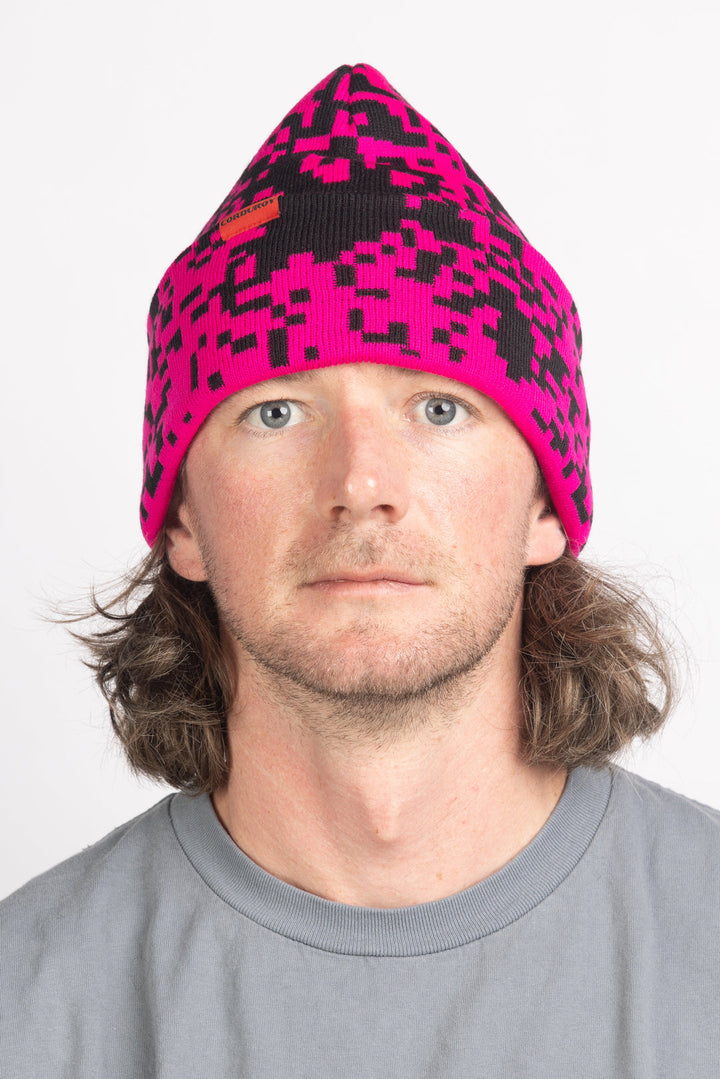 Corduroy Pixels Beanie - Black