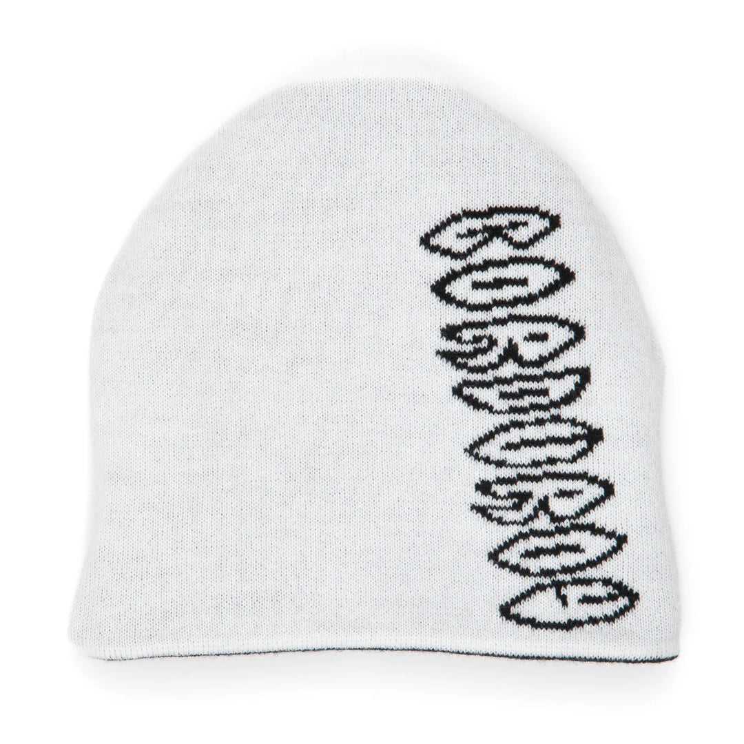 Corduroy Cobweb Reversible Skully Beanie - Black