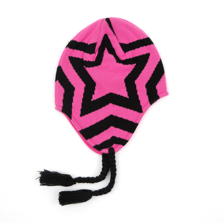 Corduroy Cosmos Ear Flap Beanie - Pink