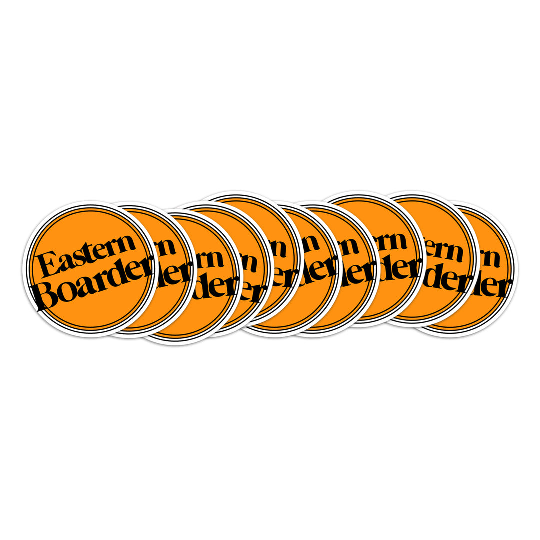 EasternBoarder Dot Logo Sticker 3" Orange/Black