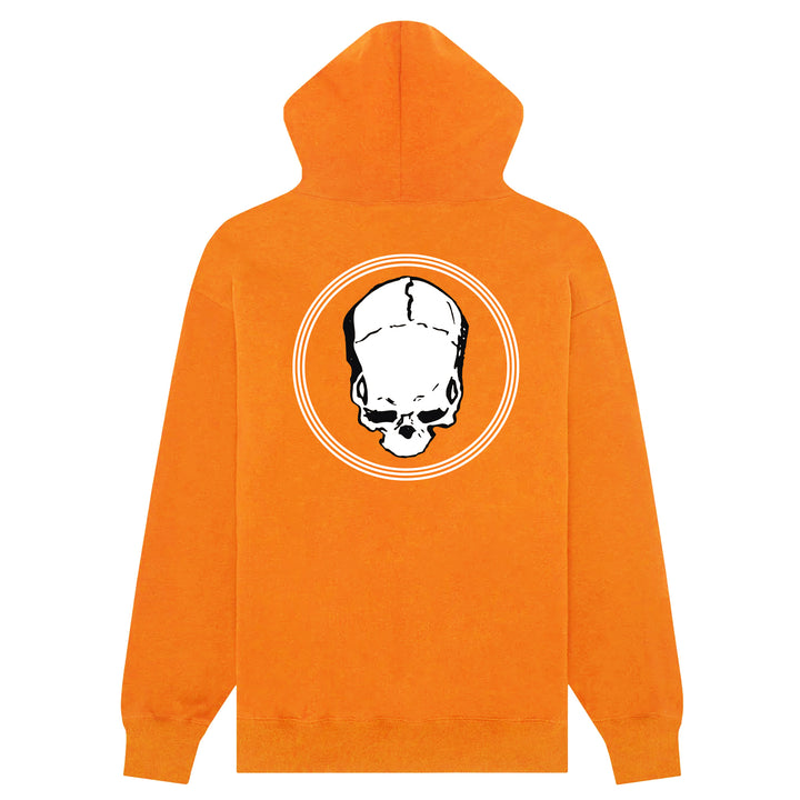 Eastern Boarder Circle Skull Hoodie Safety Orange