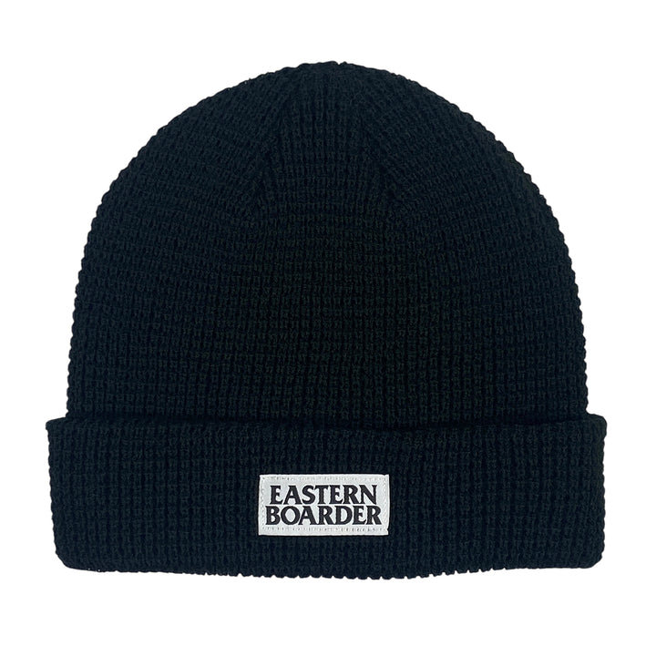 EasternBoarder Waffle Knit Beanie - Black
