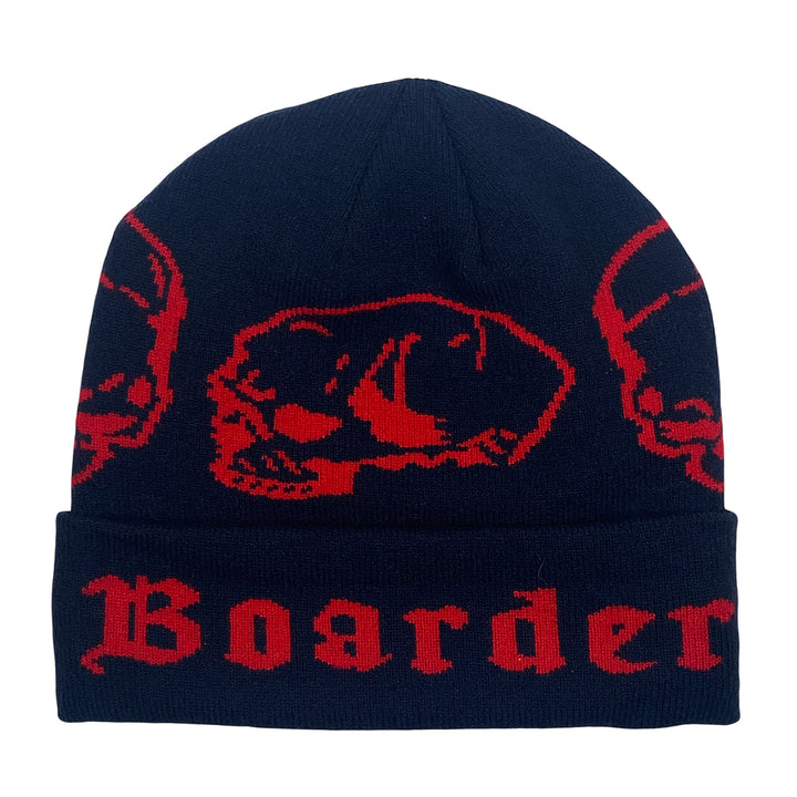 EasternBoarder Cuffed Skulls Beanie - Blue