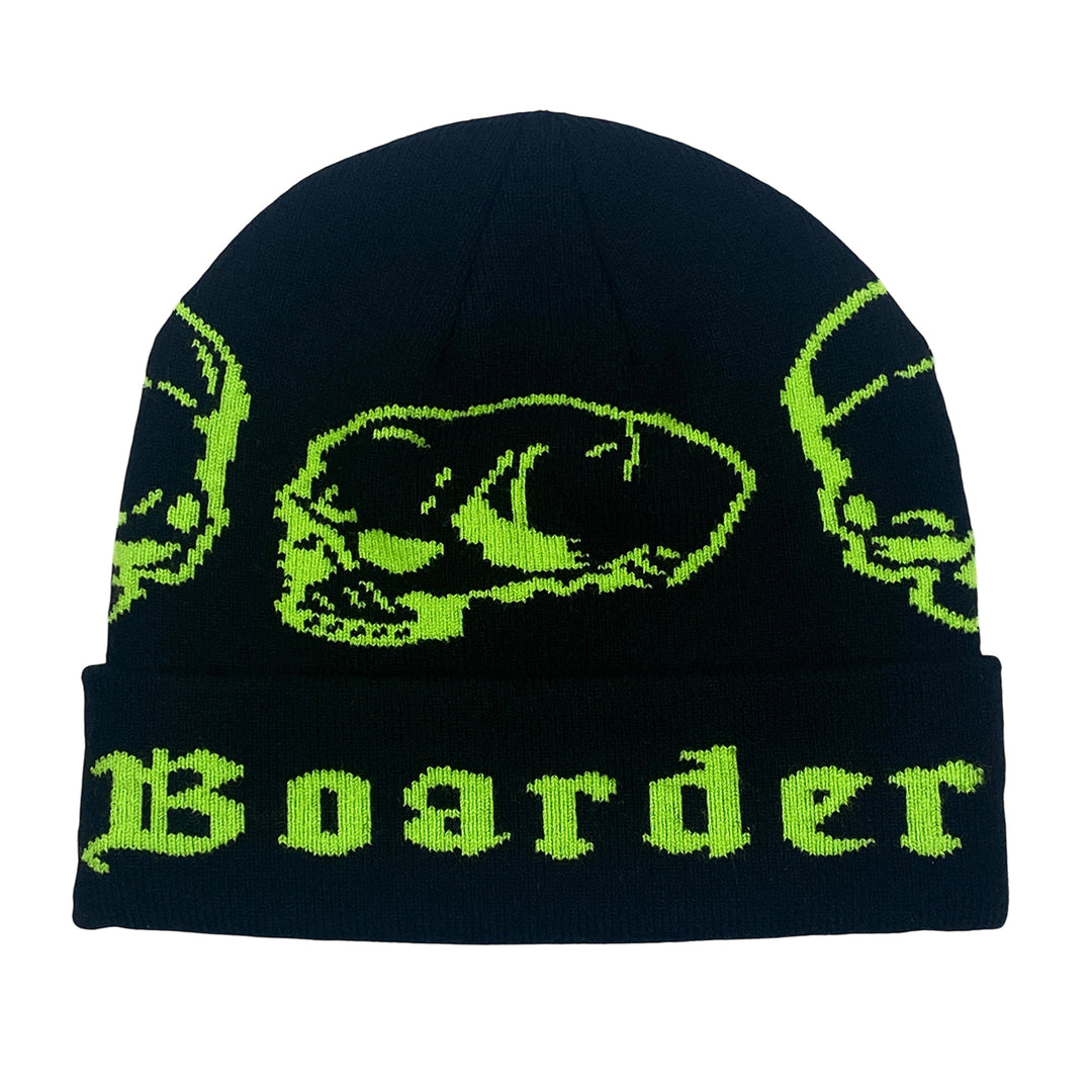 EasternBoarder Cuffed Skull Beanie - Black