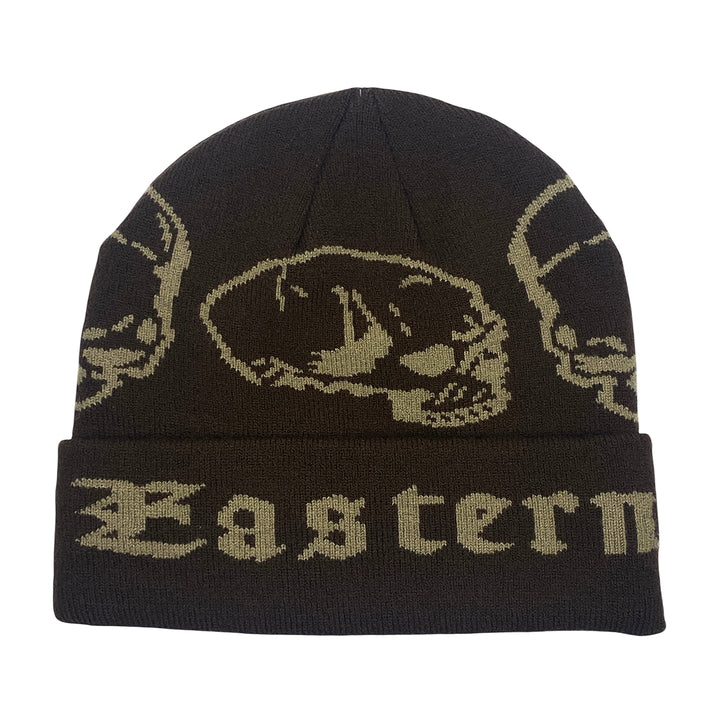 EasternBoarder Cuffed Skull Beanie - Brown