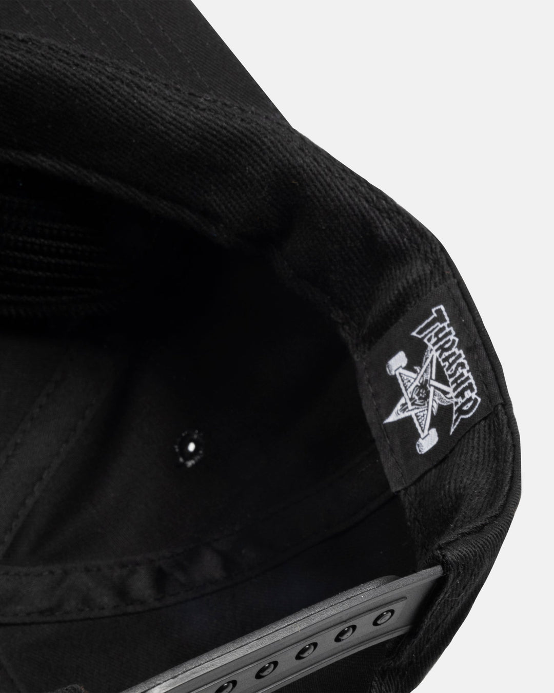 Thrasher Flame Embroidered Snapback Hat - Black