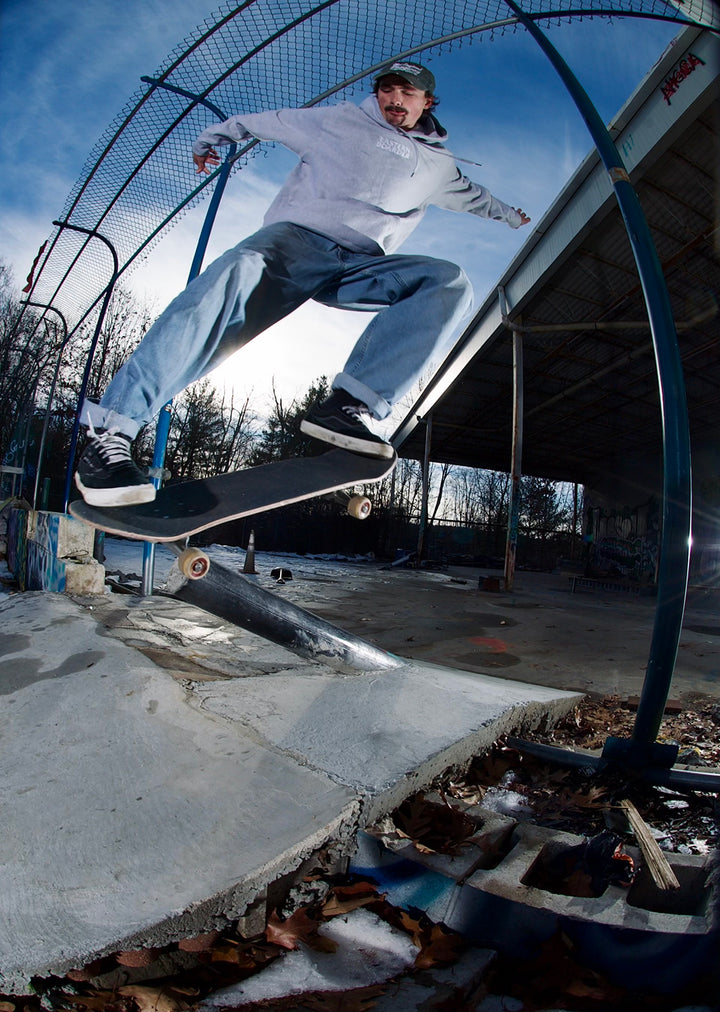 Eastern Boarder Premium Stacked Logo Hoodie Grey Heather