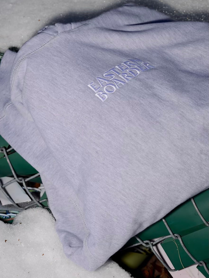 Eastern Boarder Premium Stacked Logo Hoodie Grey Heather
