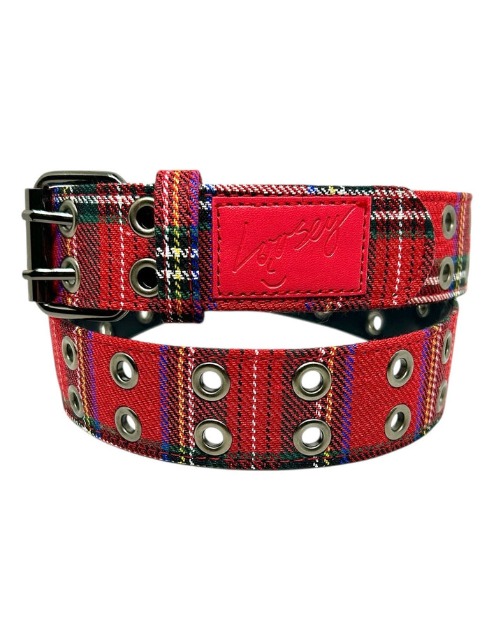 Loosey Loves You Plaid Grommet Hole Belt