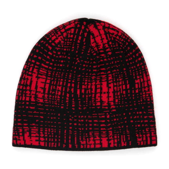 Corduroy Shadow Plaid Reversible Skully Beanie - Red