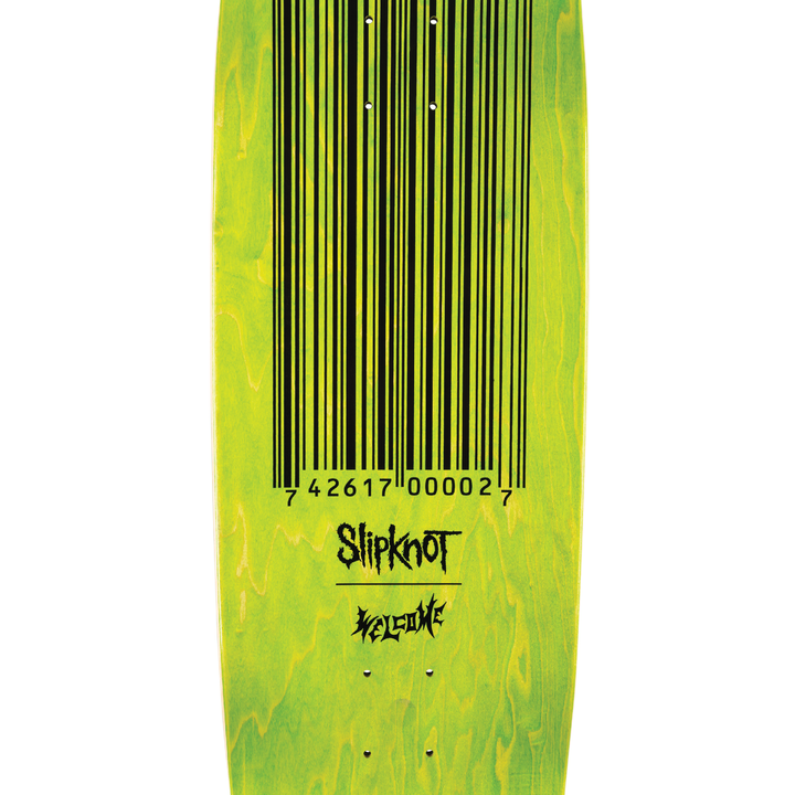 Welcome x Slipknot Oval Logo Deck Boline 2.0 Black/Green Stain 9.5"