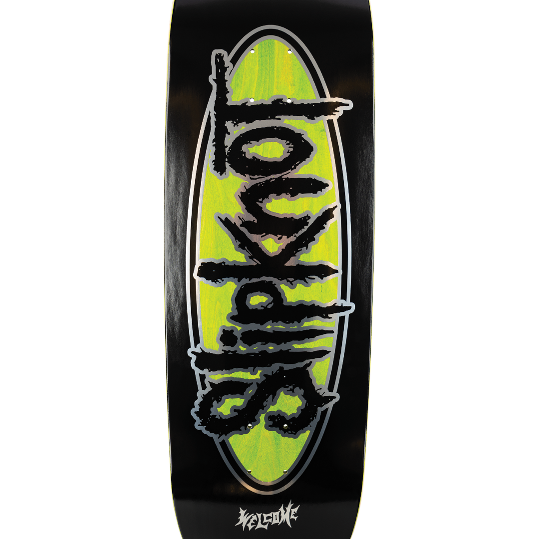 Welcome x Slipknot Oval Logo Deck Boline 2.0 Black/Green Stain 9.5"
