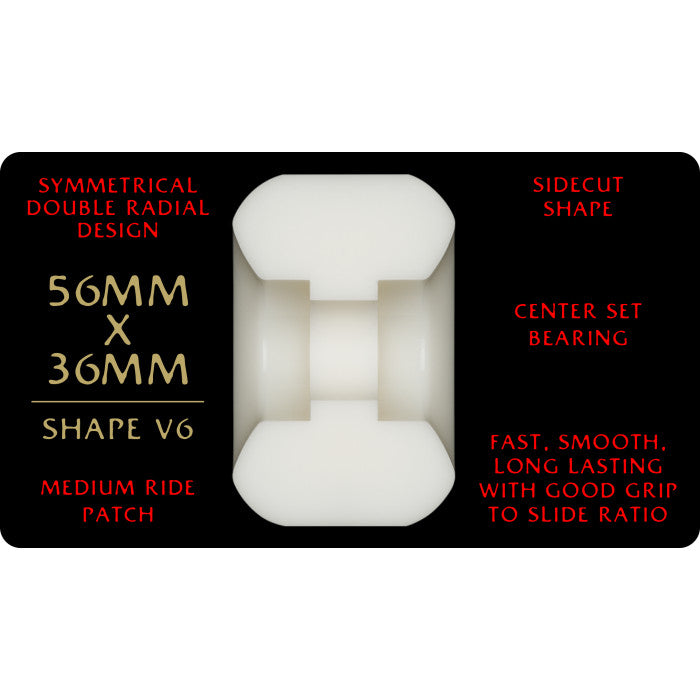 Powell Dragon Formula White/Red Wheels 93a 56mm x 36mm