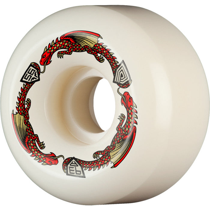 Powell Dragon Formula White/Red Wheels 93a 56mm x 36mm
