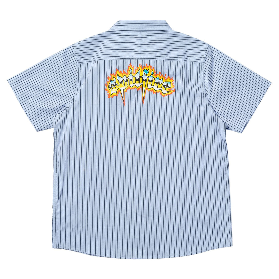 Spitfire Chrome Venom S/S Work Shirt - Light Blue/Navy Pinstripe