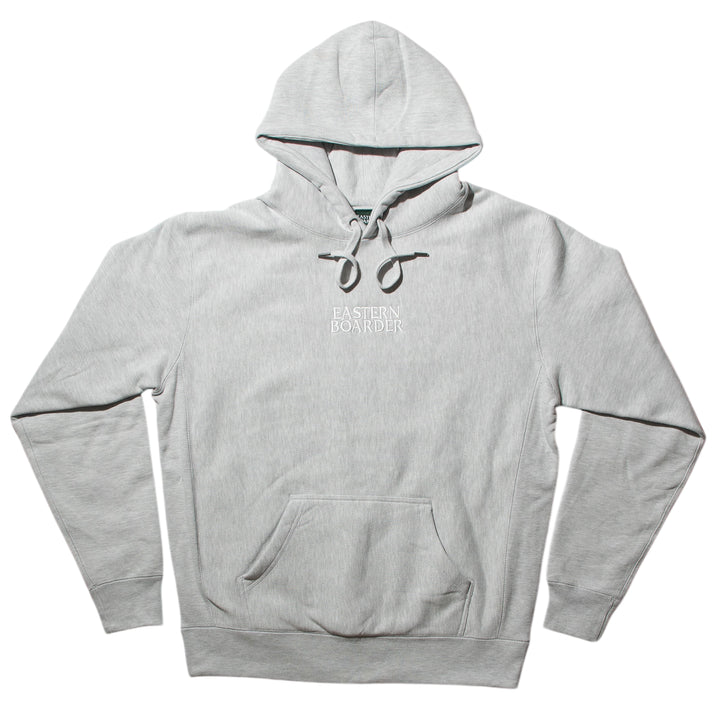 Eastern Boarder Premium Stacked Logo Hoodie Grey Heather