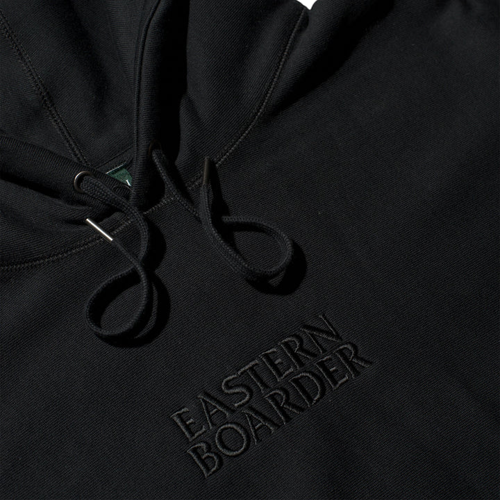Eastern Boarder Premium Stacked Logo Hoodie Black